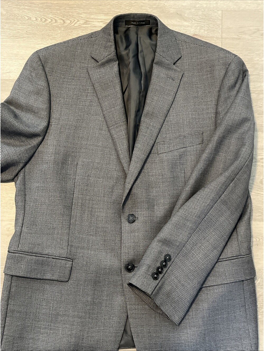 Calvin Klein Men's Gray Two-Button Wool Blend Blazer